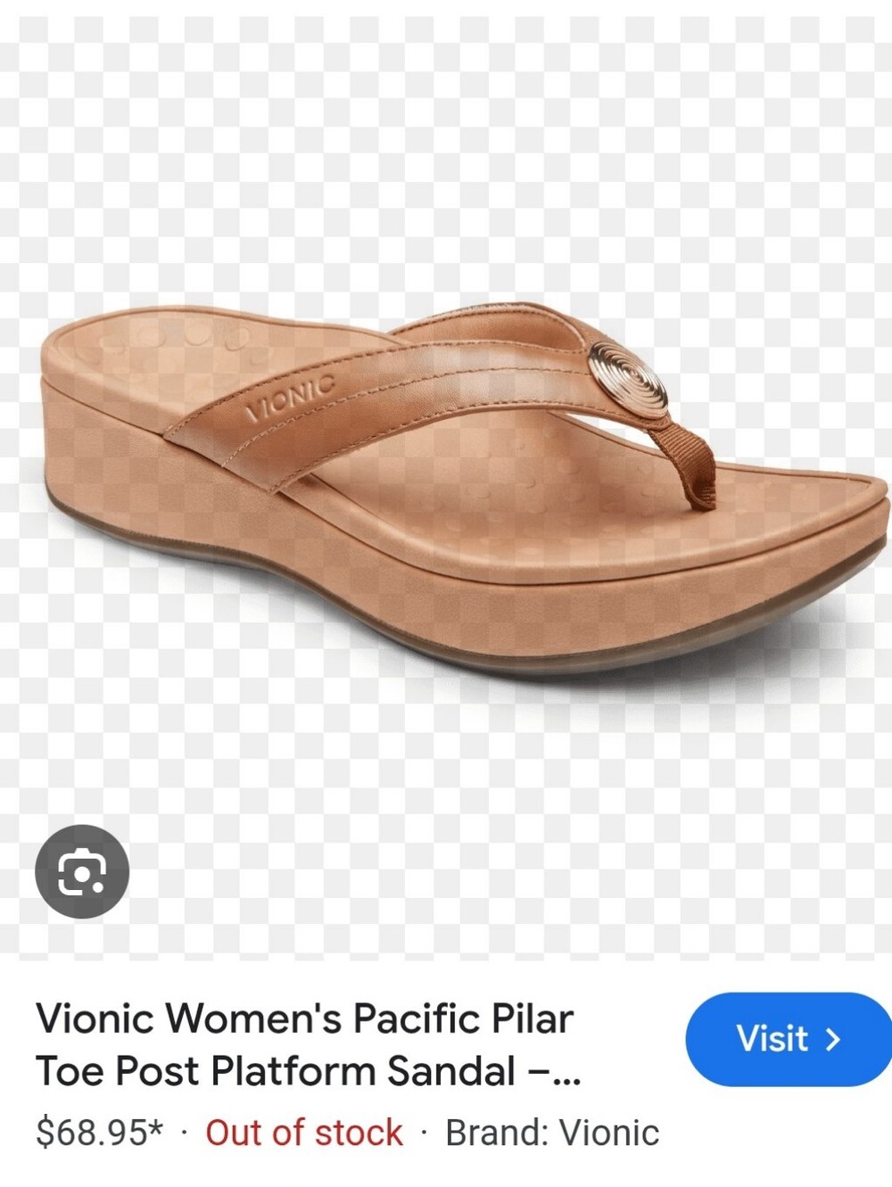 NWOT Vionic Women's Pacific PilarToe Post Platform Sandal Vio-Motion Support S10